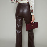 Basia Faux Leather Front Seamed Pants