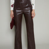 Basia Faux Leather Front Seamed Pants