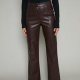 Basia Faux Leather Front Seamed Pants