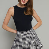 Josephine Box Pleat Tweed Flare Skirt