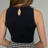 Kenzie Pearl Embellished Rib Knit Bodysuit