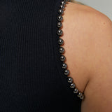 Kenzie Pearl Embellished Rib Knit Bodysuit