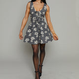 Wren Floral Jacquard Bow Mini Dress
