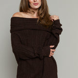 Audrey Rib Knit Off The Shoulder Sweater
