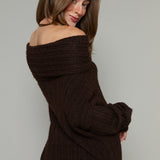 Audrey Rib Knit Off The Shoulder Sweater