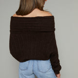 Audrey Rib Knit Off The Shoulder Sweater