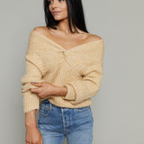 Rebecca Off The Shoulder Tie Front Sweater