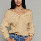 Rebecca Off The Shoulder Tie Front Sweater