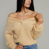Rebecca Off The Shoulder Tie Front Sweater