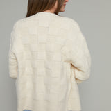 Soleil 3D Checkered Cardigan