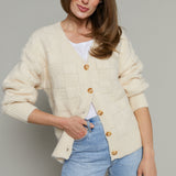 Soleil 3D Checkered Cardigan