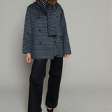 Martha Checkered Hanging Scarf Coat