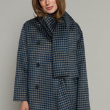 Martha Checkered Hanging Scarf Coat