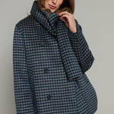 Martha Checkered Hanging Scarf Coat