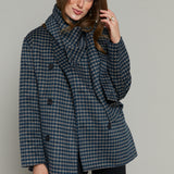 Martha Checkered Hanging Scarf Coat