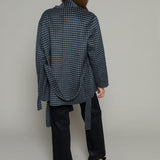 Martha Checkered Hanging Scarf Coat
