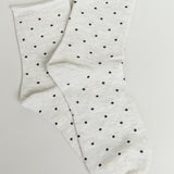 Polka Dot Tube Socks - Light Heather Grey
