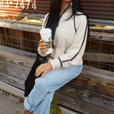 Byron Oversized Half Zip Sweater - Light Heather Oatmeal