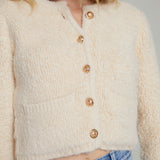 Josie Fuzzy Knit Cardigan - Cream