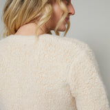 Josie Fuzzy Knit Cardigan - Cream
