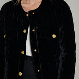 Kiana Quilted Velvet Oversized Jacket