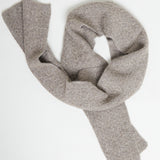 Wool Cable Knit Scarf - Brown