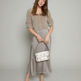 Penny Luxe Satin Midi Skirt - Moonlight