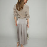 Penny Luxe Satin Midi Skirt - Moonlight