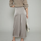 Penny Luxe Satin Midi Skirt - Moonlight