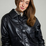Phoenix Faux Leather Bomber Jacket