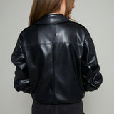 Phoenix Faux Leather Bomber Jacket
