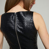 Jeanette Textured Faux Leather Mini Dress