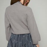 Kirsty Embellished Mixed Media Mini Dress - Gray