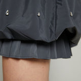 Kirsty Embellished Mixed Media Mini Dress - Gray