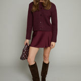 Mercedes Modern Cropped Cardigan - Merlot