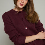 Mercedes Modern Cropped Cardigan - Merlot