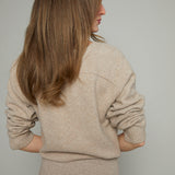 Rasha V-Neck Knit Sweater - Natural Heather