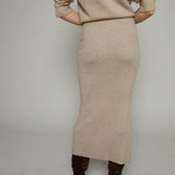 Frances Jacquard Sweater Maxi Skirt - Natural Heather