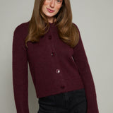 Mercedes Modern Cropped Cardigan - Merlot
