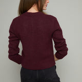 Mercedes Modern Cropped Cardigan - Merlot