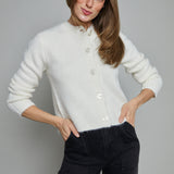 Mercedes Modern Cropped Cardigan - Cloud