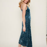 Abbie Crushed Velvet Midi Dress