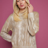 Giselle Metallic Cable Knit Sweater - Gilded Castle
