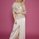 Giselle Metallic Cable Knit Sweater - Gilded Castle