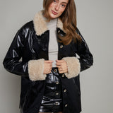 Presley Faux Leather Fur Trim Jacket