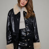 Presley Faux Leather Fur Trim Jacket