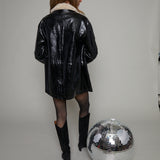 Miriam Faux Leather Button Down Mini Skirt