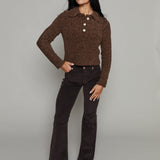 Caleb Corduroy Mid Rise Ultra Flare Pants - Mocha