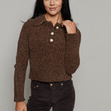 Mirabel Collared Button Cropped Sweater