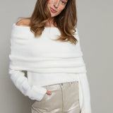 Piper Off The Shoulder Knit Sweater - Ivory